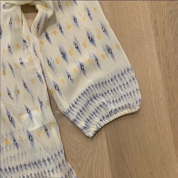 Joie Auberon Silk Boho Split Neck Blouse Top XS - Picture 7 of 14